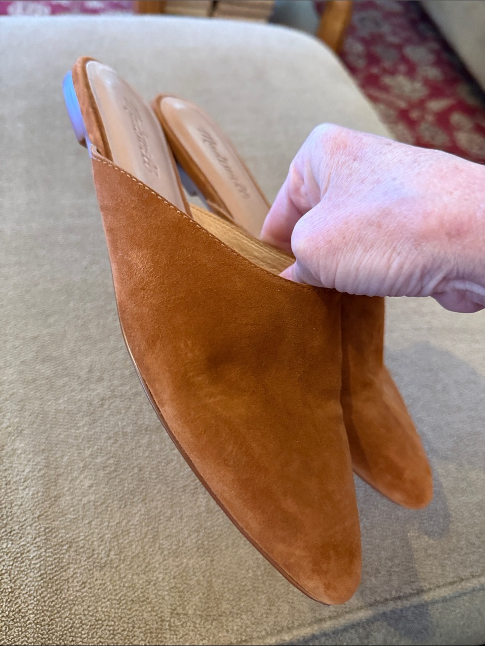 MADEWELL Women's Remi Brown Suede Pointed Toe Slip On Mule Flats 8 (TD) - Picture 3 of 7